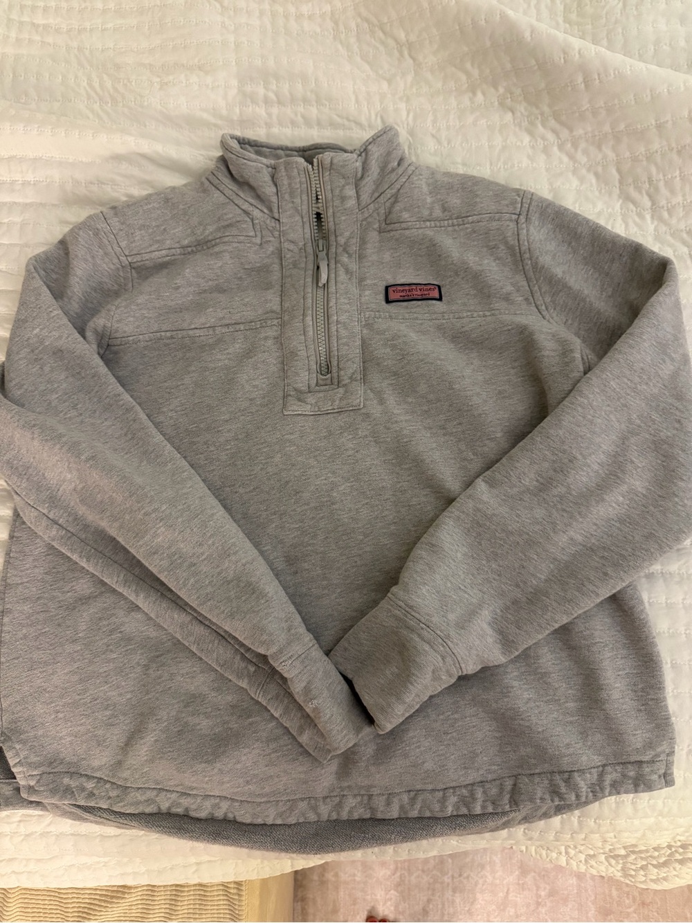 Vineyard Vines Kids Grey Quarter-Zip Pullover Hoodie